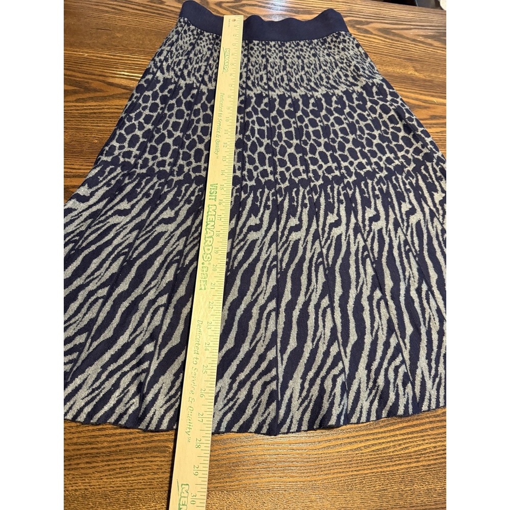 NWT Project By Kikit Womens M Animal Print Knit Midi Skirt Elastic Waist Preppy - Picture 5 of 15